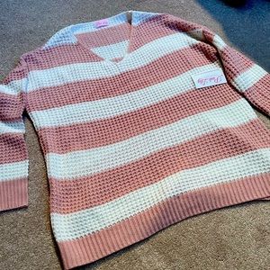 Pink Lily pink & white stripe sweater